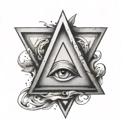 down triangle symbol and up triangle with a through bar tattoo design idea