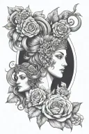 apollo, hades, dionysus, persephone, artemis god tattoo design idea