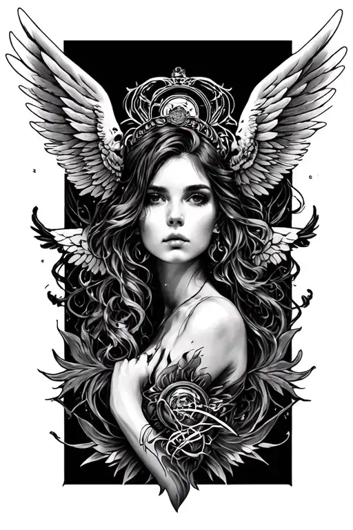 "Souls like the wheels, souls like the wings" tattoo design idea