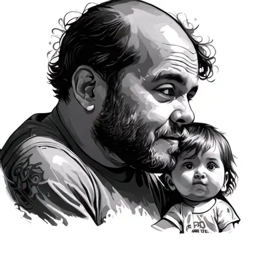 Child Dad tattoo design idea