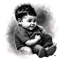 Child Dad tattoo design idea