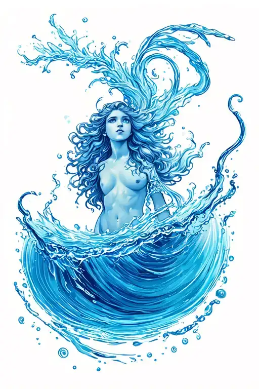 aquarius water tattoo design idea