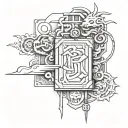 rectangular japanese charm tattoo design idea