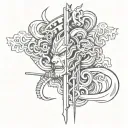 rectangular japanese charm tattoo design idea