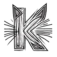letter K with minimal cat ears and whiskers, asymemetrical, cute but not feminine tattoo design idea