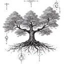 A family tree tattoo with each branch representing a different zodiac sign (Taurus, Libra, Virgo, Capricorn) tattoo design idea