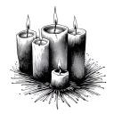three candle lights are lit but the fourth one is out tattoo design idea