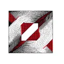 Abstract geometric pattern with red highlights as gap fillers tattoo design idea