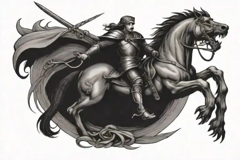 Saint George slaying the dragon tattoo design idea