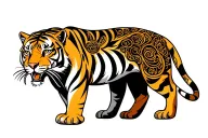 full body tiger tattoo design idea