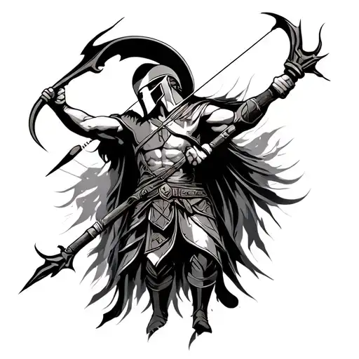 spartan archer sagittarius tattoo design idea