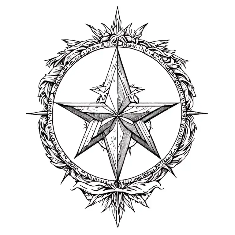 eastern star tattoo design idea