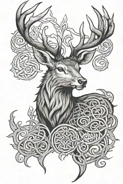 Celtic Stag tattoo design idea