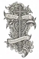Biblical Scripture writing tattoo design idea