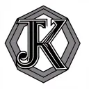 hexagon with letters F J K K letter tattoo design idea