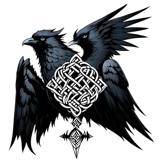 goddess morrigan crow Celtic knotwork design incorporating tattoo design idea