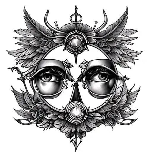 Libra with gemini with pieces with Taurus tattoo design idea