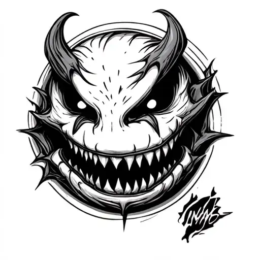 Evil Smiley Face tattoo design idea
