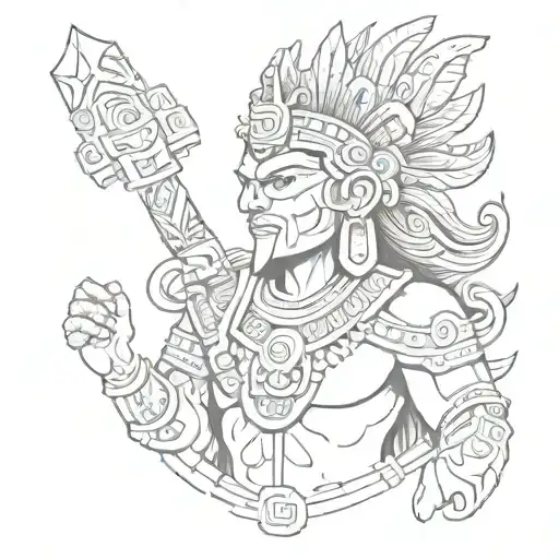 itzamna mayan god tattoo design idea