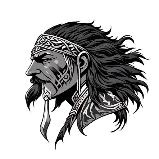 Nordic Blujula in Runa Viking in the shoulder with a tribal tattoo design idea