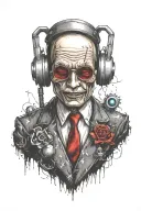 life is a simulation theory puppet master tattoo design idea