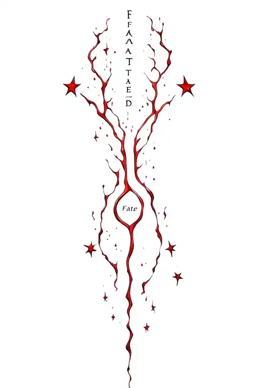 follow blood trails, abstract vampirism, contain the word fate, fine line small to medium, only seven vampire stars tattoo design idea