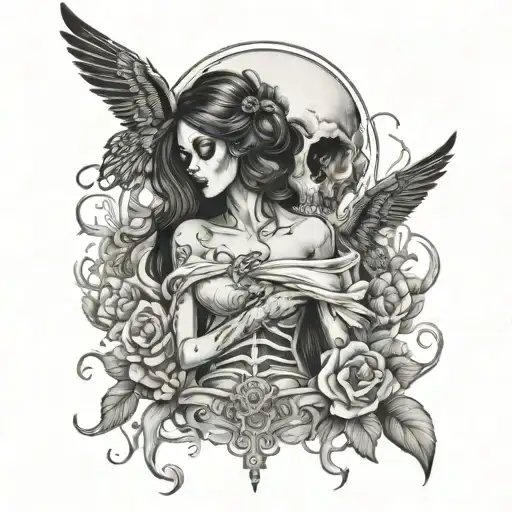 death and the maiden tattoo design idea