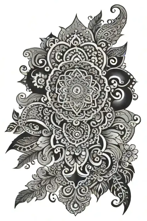 henna inspired patterns tattoo design idea