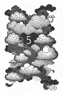 Proverbs 3: 5-6 clouds background with full scripture written on the foreground tattoo design idea