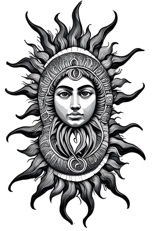 sun symbol sami tattoo design idea