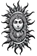 sun symbol sami tattoo design idea