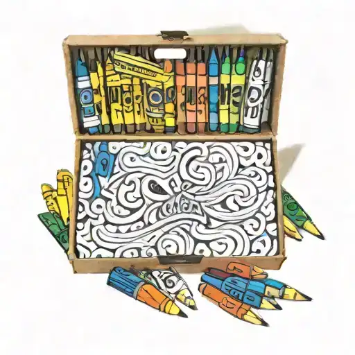 box of 1000 crayola crayons tattoo design idea