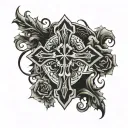gothic cross  tattoo design idea