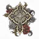 gothic cross  tattoo design idea