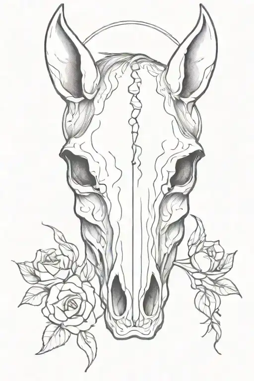 Horse skull tattoo design idea