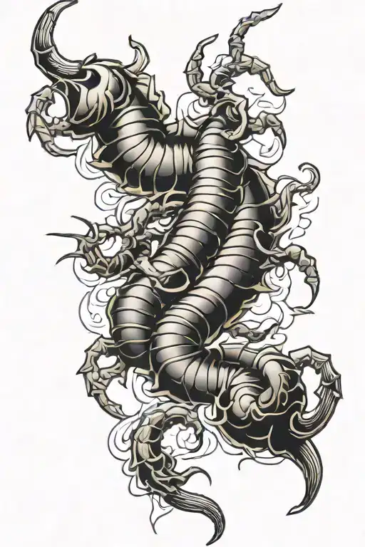 scorpion ram fusion design combining tattoo design idea