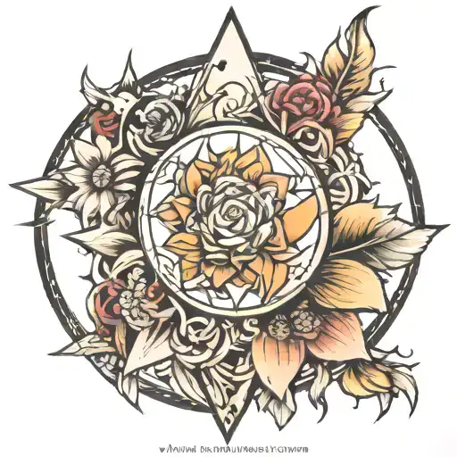 broken halo tattoo design idea