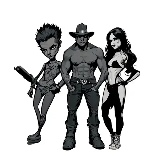 risk / rich cartoon characters tattoo design idea