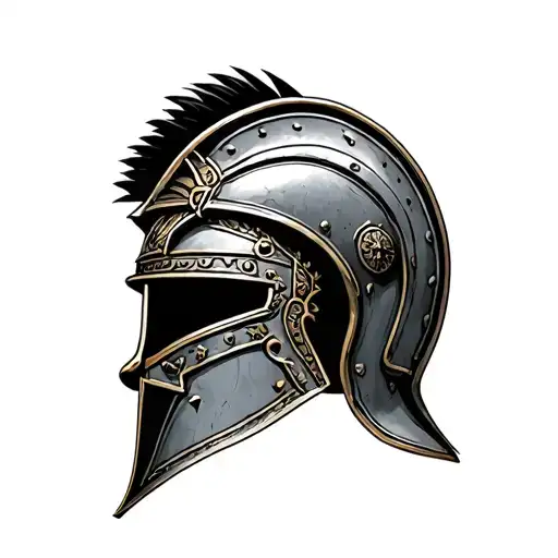 roman gladiator helmet w coliseum tattoo design idea