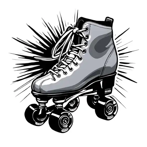 roller skate surrounded tattoo design idea