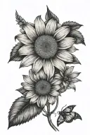 daisy and Matthew 6:34 tattoo design idea