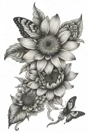 daisy and Matthew 6:34 tattoo design idea