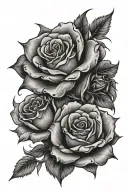 fire and two roses tattoo design idea