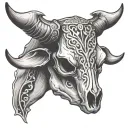western cow skull tattoo design idea