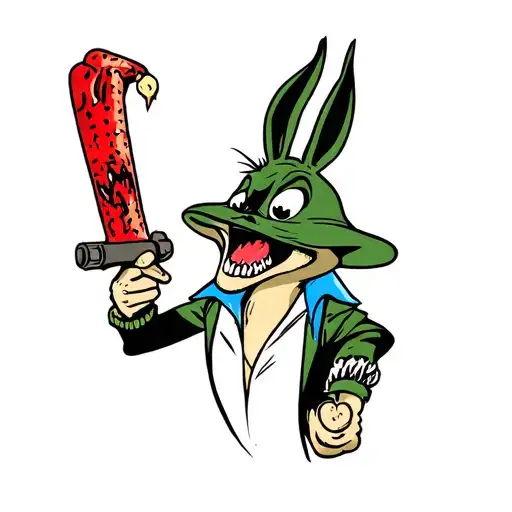 horror slashers and looney tunes tattoo design idea