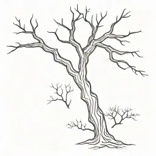 father dead tree tattoo design idea