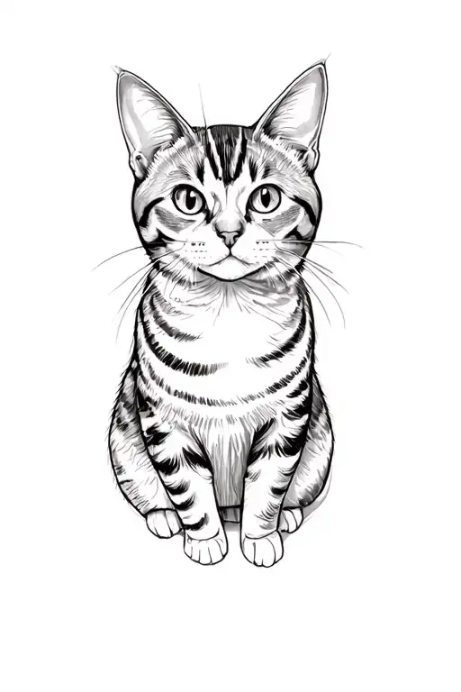 mackerel tabby cat tattoo design idea
