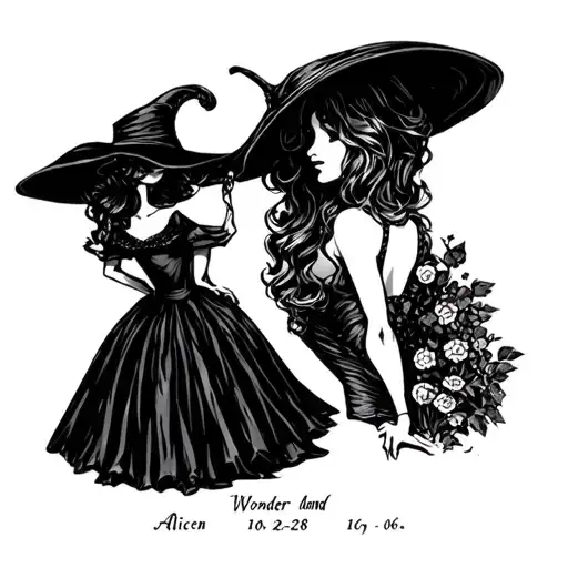 Alicen in wonder land with date 10-28-20 and time of 9-06 tattoo design idea