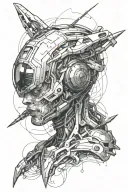sci fi inspired model description tattoo design idea