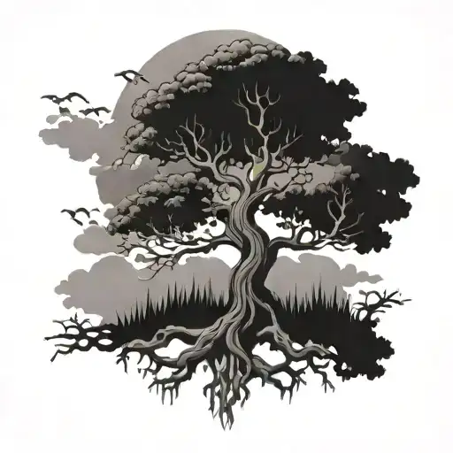 poison tree tattoo design idea